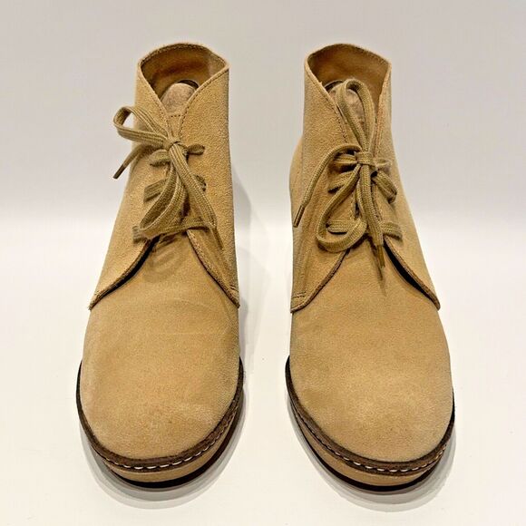 J. Crew MacAlister Wedge Ankle Bootie Chukka Beige Suede Lace Up Women’s Size 8 - Picture 4 of 15